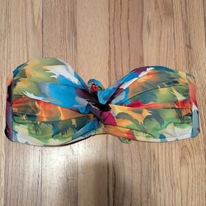 ABS By Allen‎ Schwartz Vibran Abstract Floral Bandeau Bikini Top